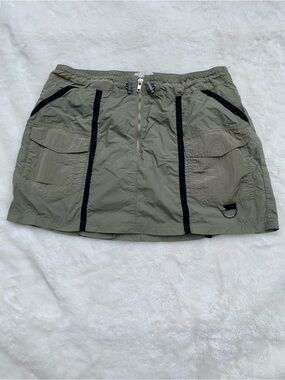 Utility Pocket Mini Skirt in Olive Green